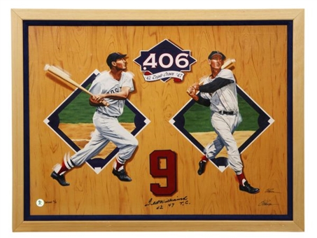 Ted Williams Signed Steven Parson Canvas Deluxe Edition 3/9 Also Signed By Parson